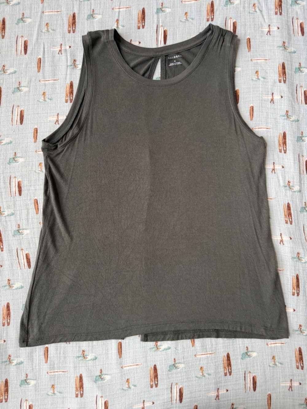 Halogen Olive Green Split Back Tank Top